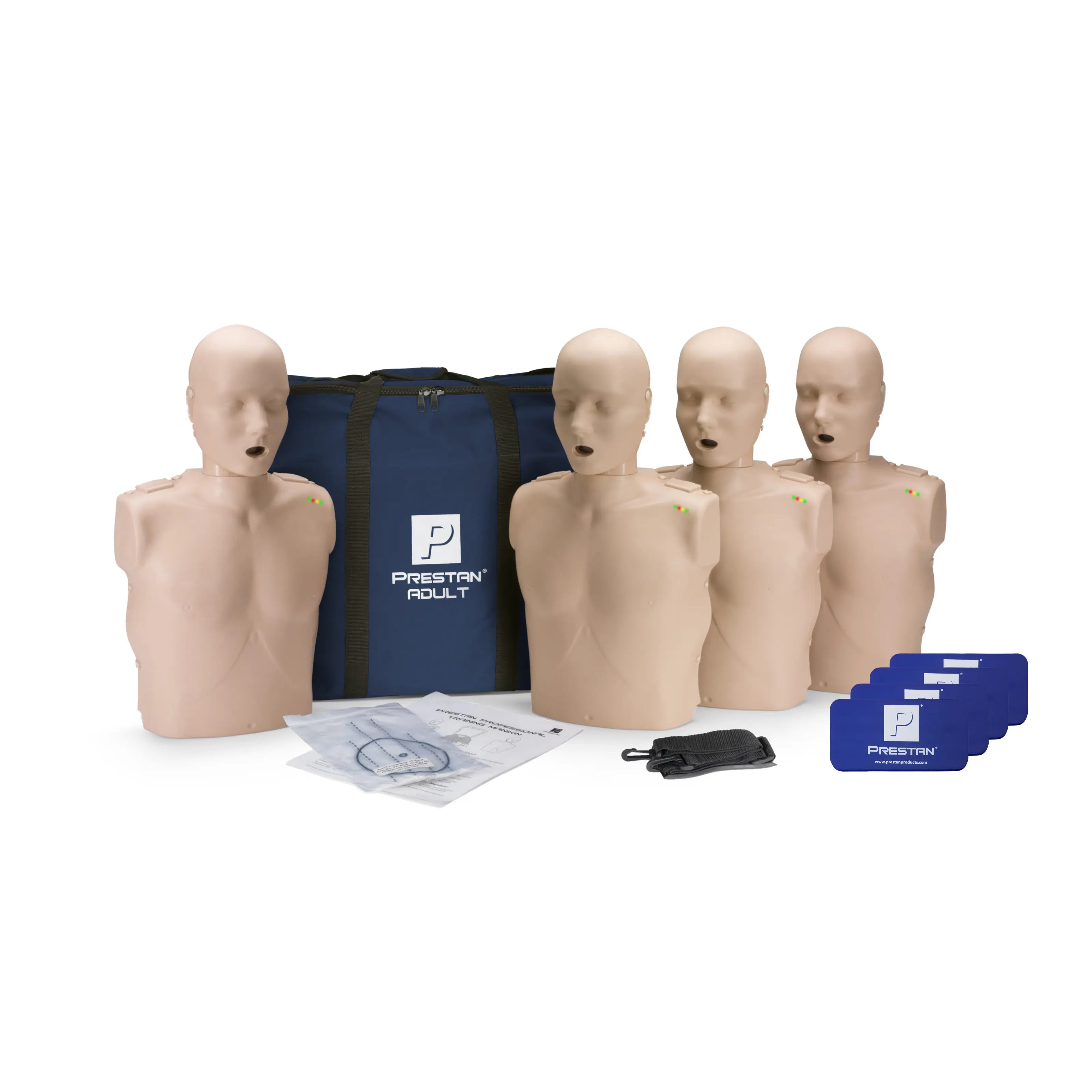 PRESTAN | Maniquí de RCP Adulto con Retroalimentación - Piel Media (4 Pack)